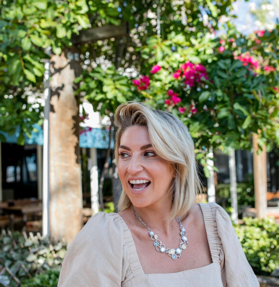 Gold & Grey Shell Necklace