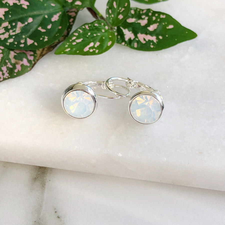 Crystal Earrings - White/Silver