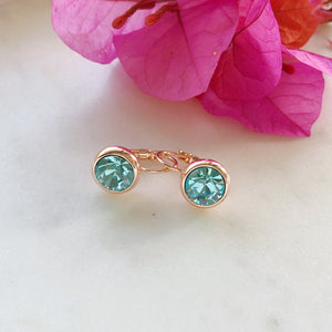 Aqua Rose Gold Earrings