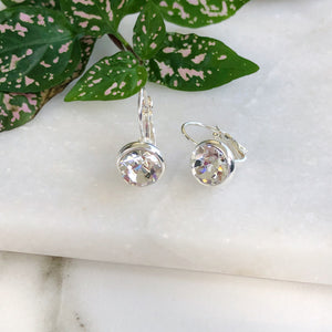 Clear Crystal Silver Earrings