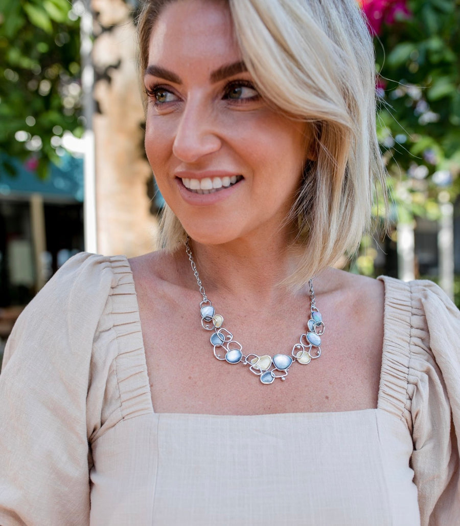 Gold & Grey Shell Necklace