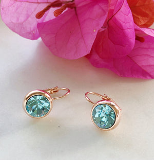Aqua Rose Gold Earrings