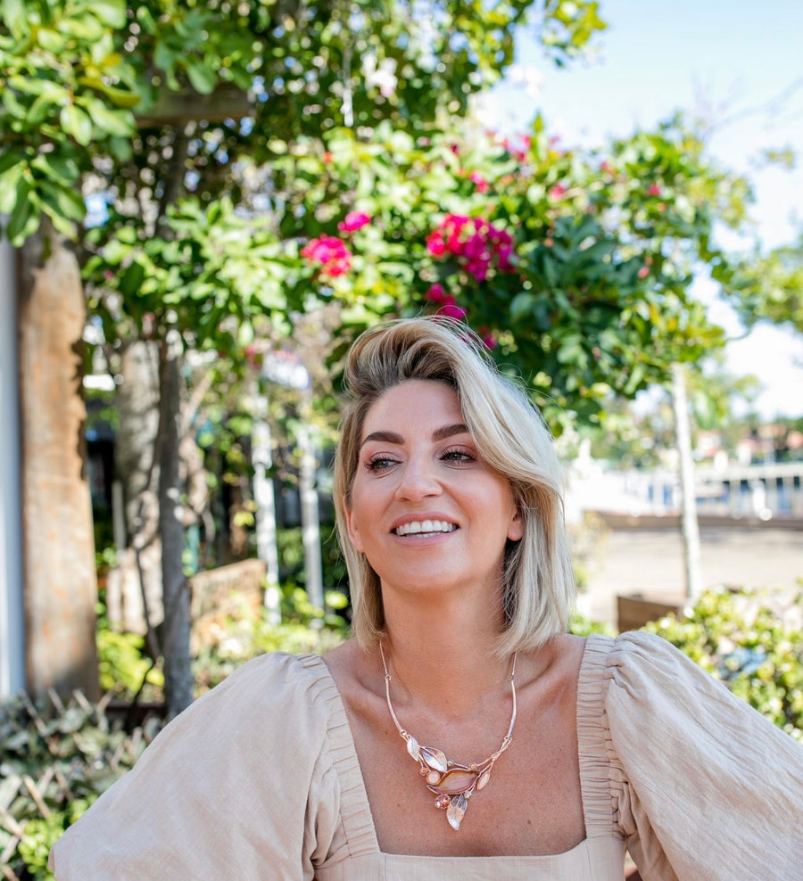 Rose Gold Leaf Necklace